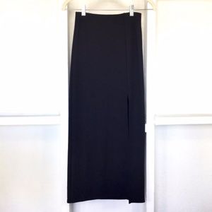 Topshop High Cut Long Black Skirt